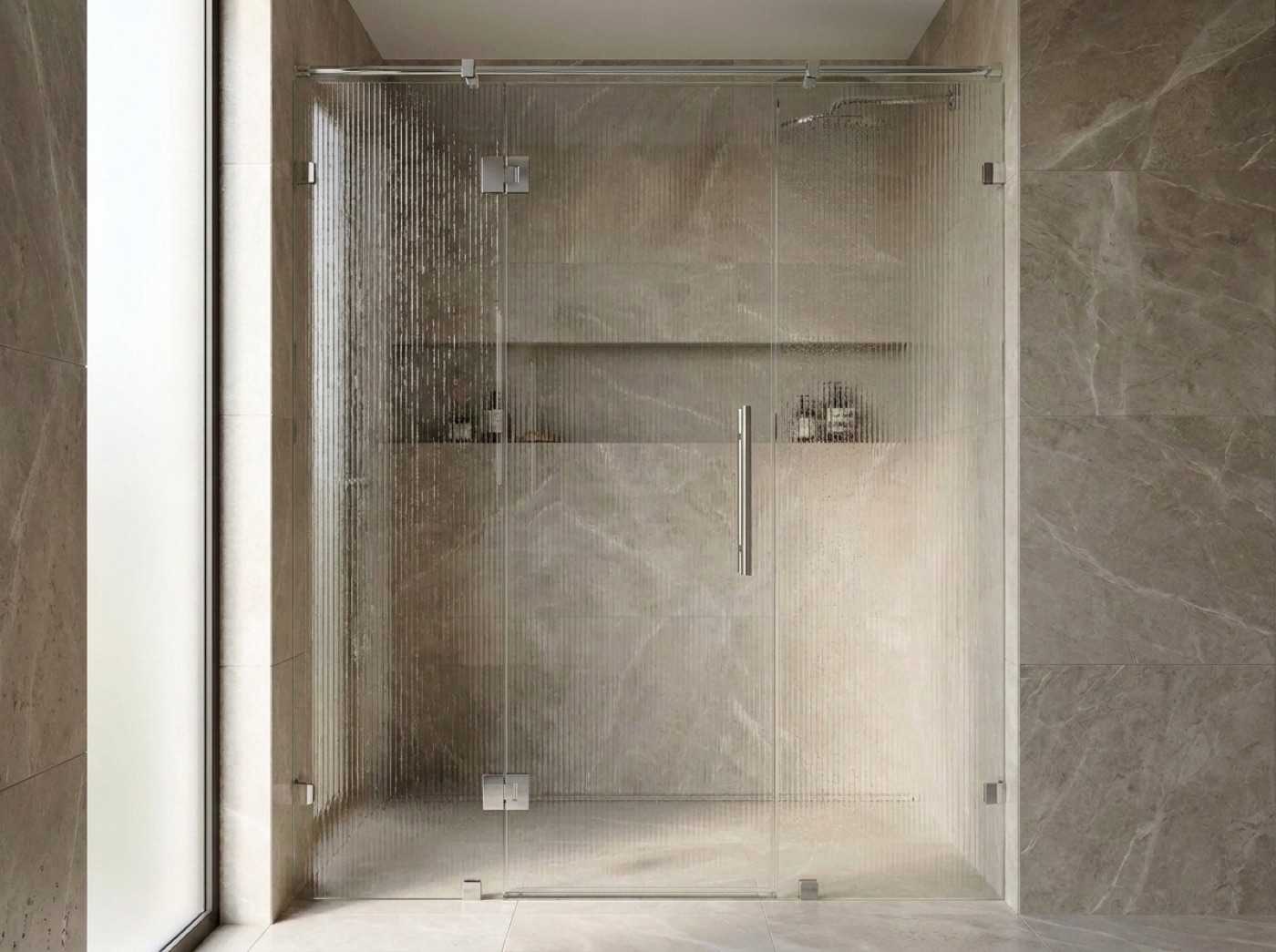 Semi-Frameless Shower Doors by Fortune Shower Doors for a Pontiac, Michigan bathroom