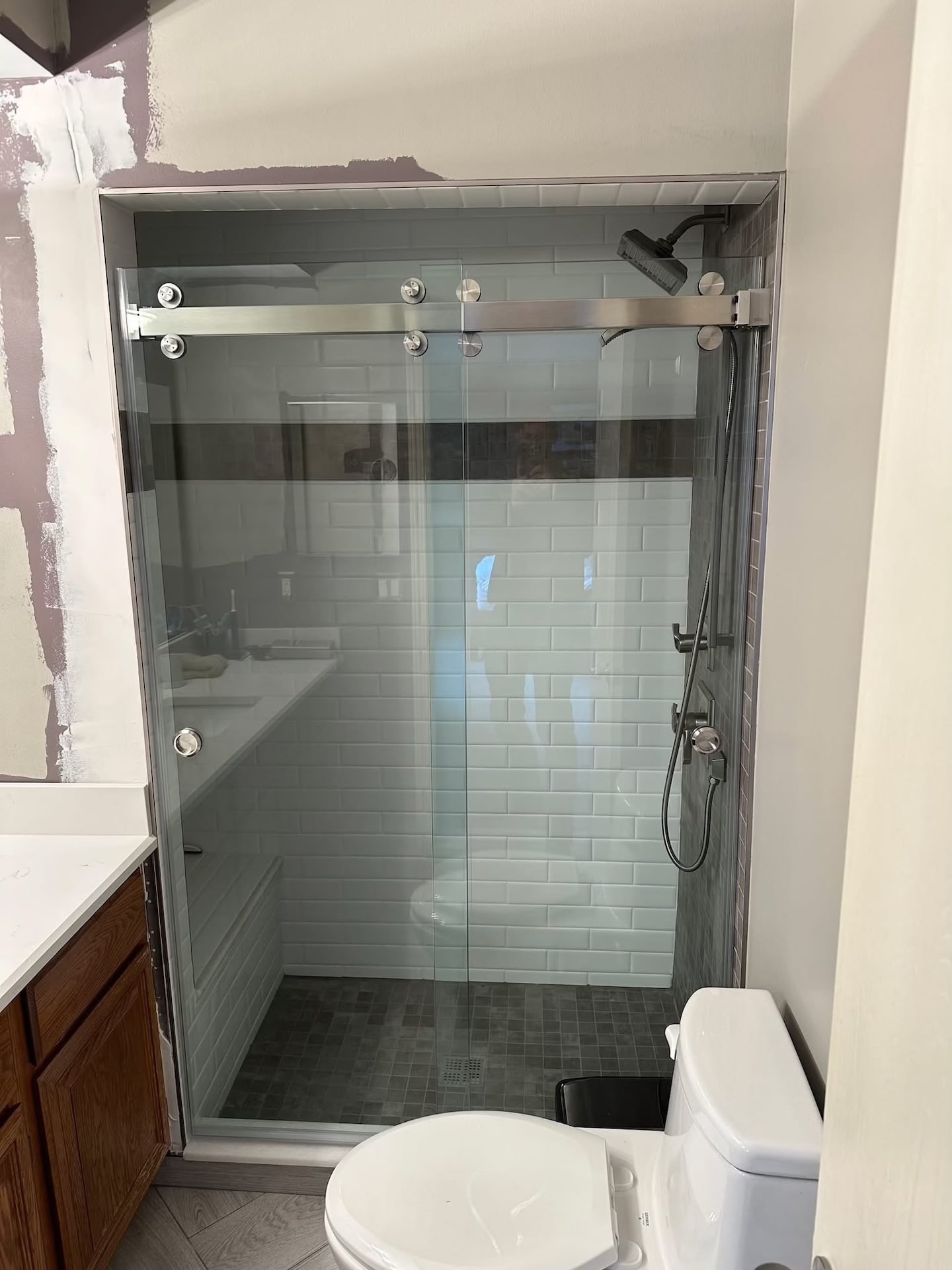 frameless glass shower installation